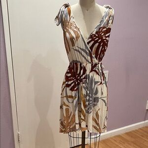 Band of Gypsies Multicolor Leaf Print Mini Dress